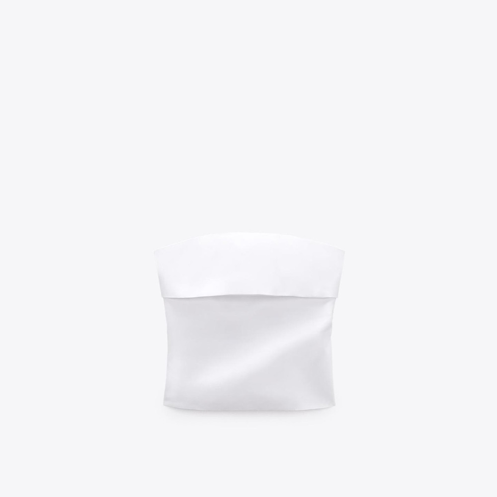 Zara White Strapless Top L NWT